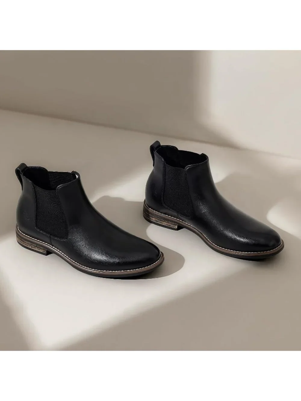 Men's Black Classic Chelsea Ankle Crease-Resistant Soft Upper Cushioned Boots